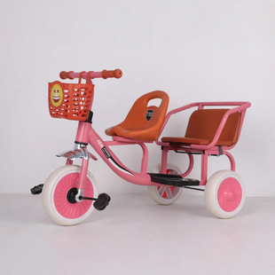 Wholesale Double Baby Twins Baby Pedal Can Carry Baby Walking Hand Push Children's Tricycle Outdoor Toy Car