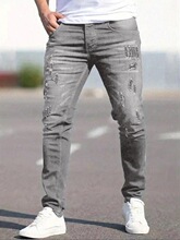 O 56243 Stretch Ripped Skinny Jeans ��ʿ�ƶ�ţ��ѝ