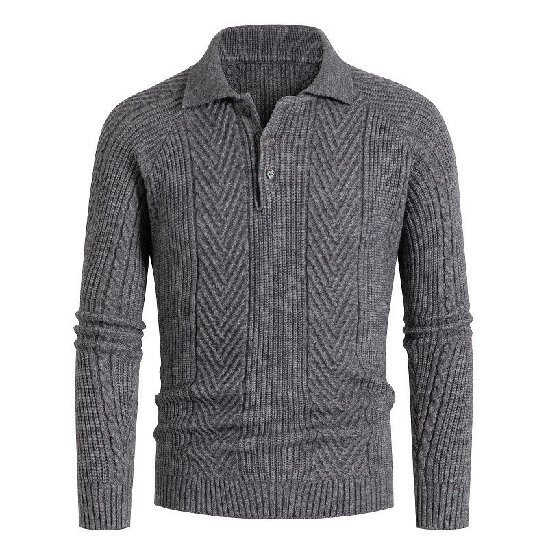 Suéter de punto jacquard para hombre, estilo coreano, corte ajustado, estilo sencillo para el día a día, para otoño e invierno, exportación transfronteriza