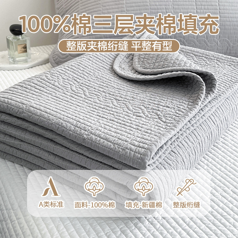 両面綿ベッドカバー単品厚手綿100％ベッドシーツ滑り止め綿充填畳マットオールシーズン対応|undefined