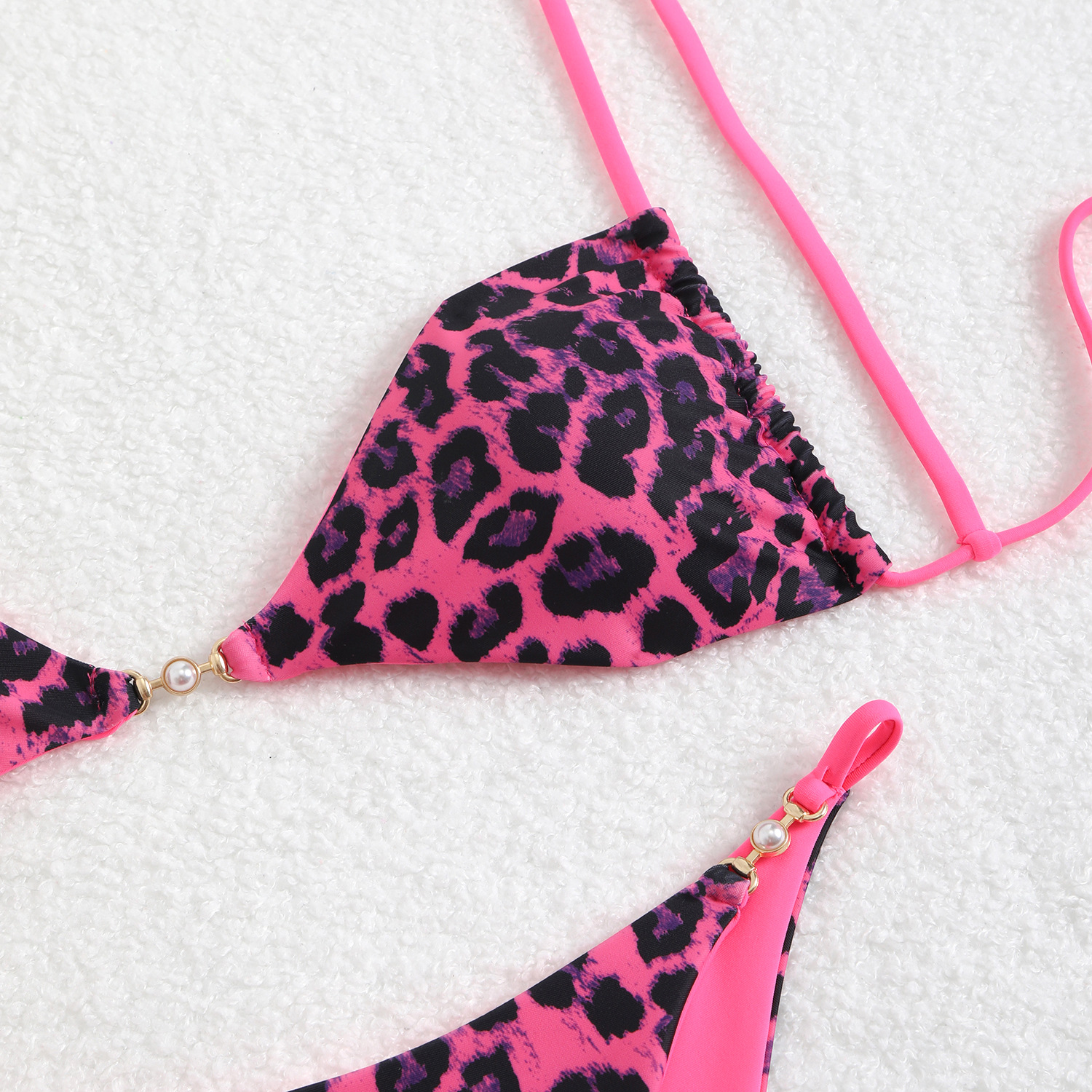 140g Weight Briefs Panties Style Bra Bra Category Polyester Fabric Type 2 Pieces Set Quantity Casual, Daily, Swimming Pool Occasion Ditsy Floral, Leopard Pattern Women's Gender Women's Ditsy Floral Leopard 2 Pieces Set Bikinis Swimwear 1
