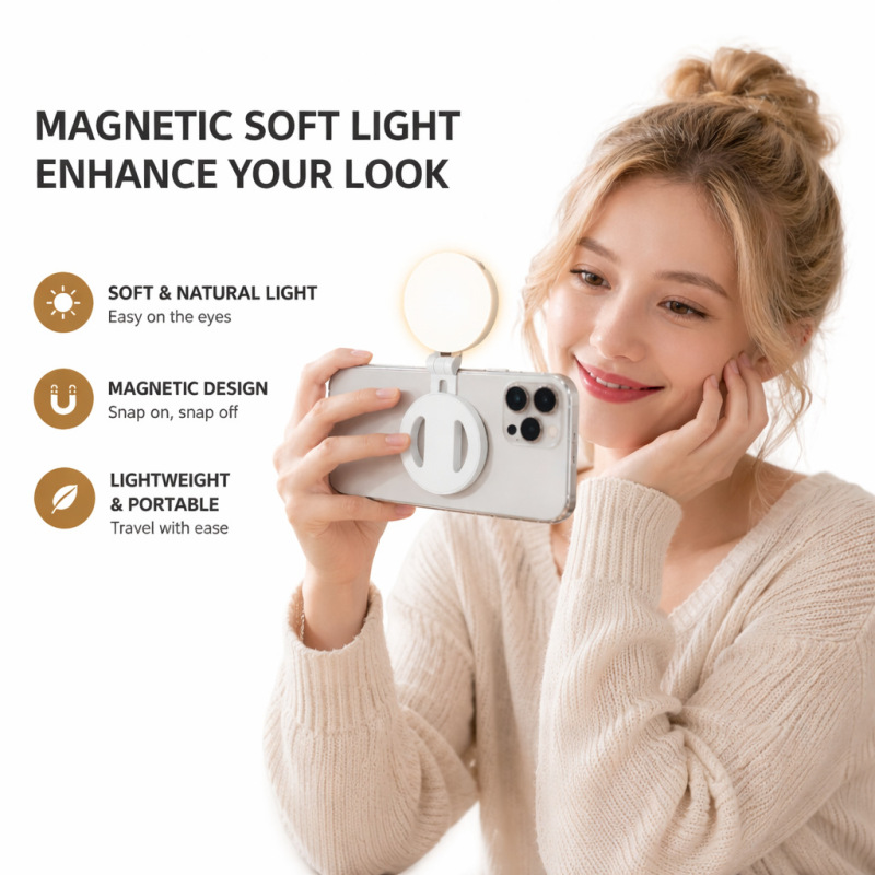 Mobile Phone Rotating Magnetic Fill Light, Foldable Portable Live Streaming Skin-Enhancing Makeup Beauty Tool, Selfie Light, Handheld for Photography Mobile Phone Rotating Magnetic Fill Light, Foldable Portable Live Streaming Skin-Enhancing Makeup Beauty Tool, Selfie Light, Handheld for Photography