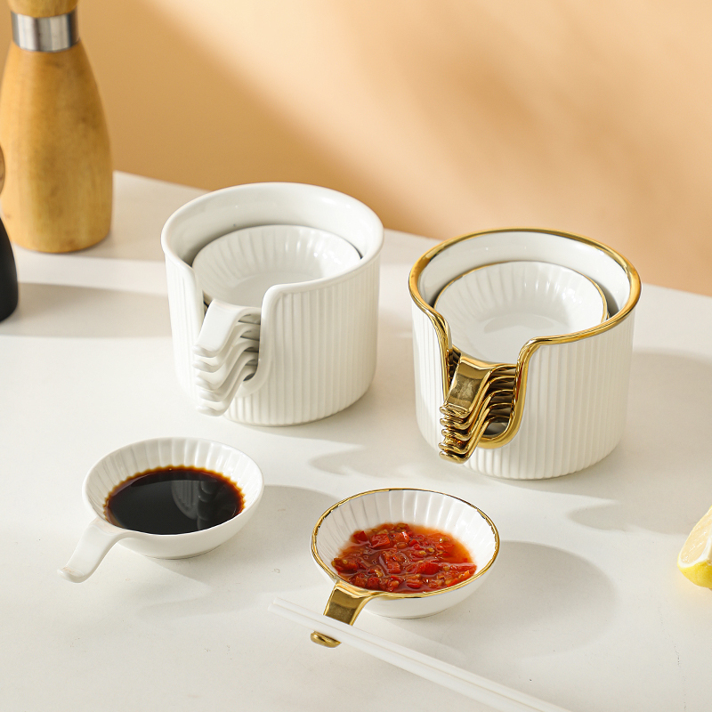 High-value Flavor Dish 2025 New Household Seasoning Dish Barbecue Dip Dish Vinegar Dish Cute Seasoning Dish Storage suit