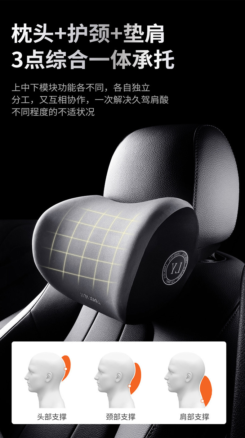 Car headrest, memory foam cushion for car, car seat pillow, seat lumbar support cushion