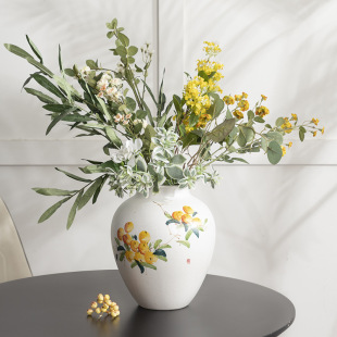 Jingdezhen Ceramic Vase, High-End Home Decoration, Hydroponic Vase, Living Room Decoration, Entrance Tv Cabinet Decoration