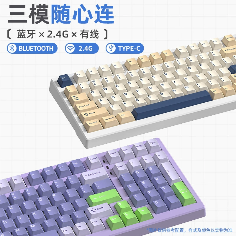 Игровая механическая клавиатура Xinmeng X98PRO беспроводная Bluetooth три режима RGB, хот-своп, переключатели TTC, стальная ось, пружинно-подвесная конструкция