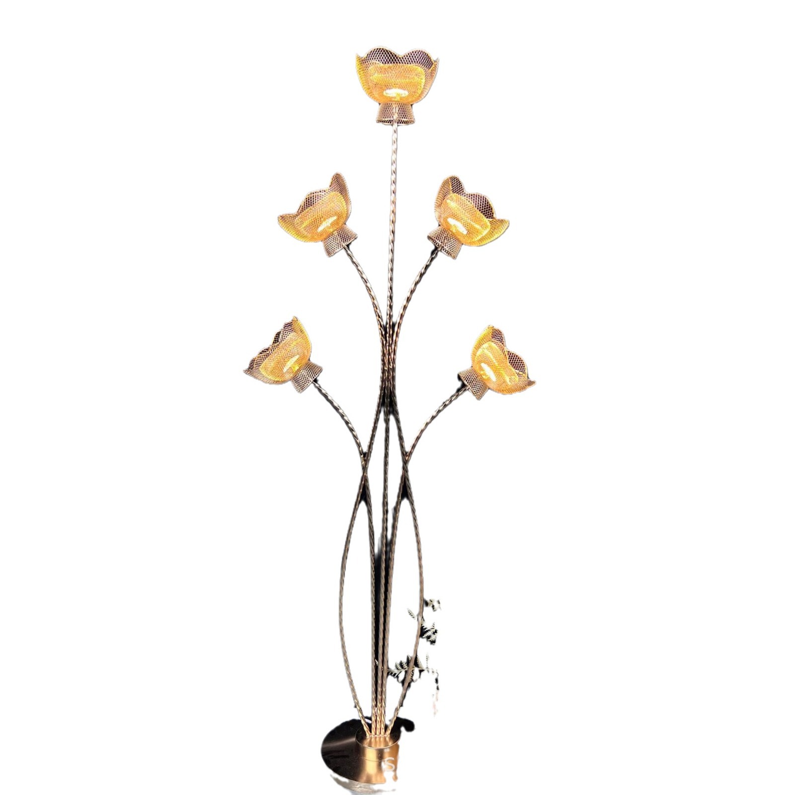 Nuevas lámparas de guía de bodas, decoración de oro, adornos de boda, 5 cabezas de hierro forjado, orquídeas de orquídeas de guía, jarrón de flores