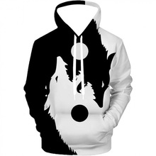 热卖男士长袖连帽衫3D数码印印狮子老虎狼印花运动卫衣厂家直销