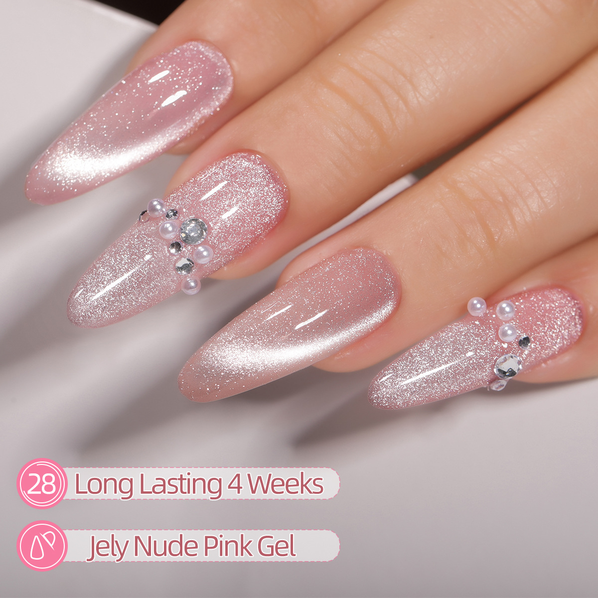2025 nuevo estilo popular suave y flavor blanco champagne ojo de gato pegamento de uñas especial para la tienda de uñas image 4