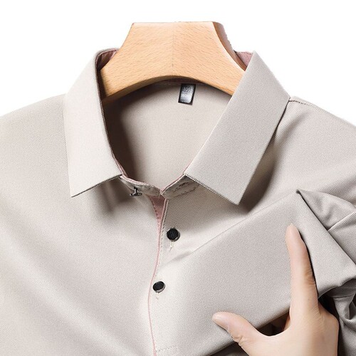 Men's Mid-aged Turn-down Collar Short-sleeved T-shirt Summer Solid Color Trendy Dad Clothes T-Shirt Shirt Business Casual Half-sleeve Top 