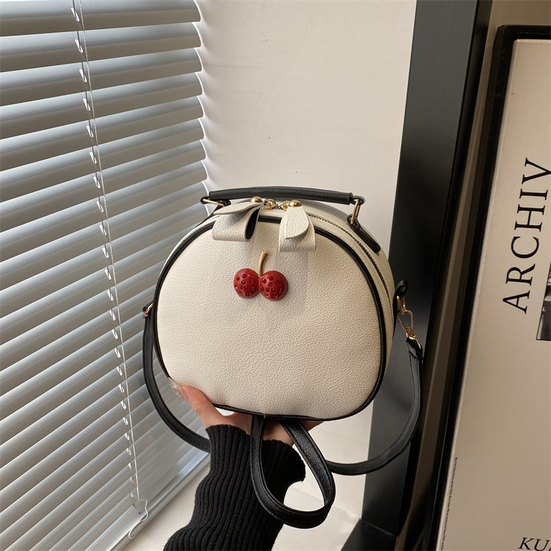 Cherry Colour Contrast Crossbody Phone Bag For Women_voghion.com