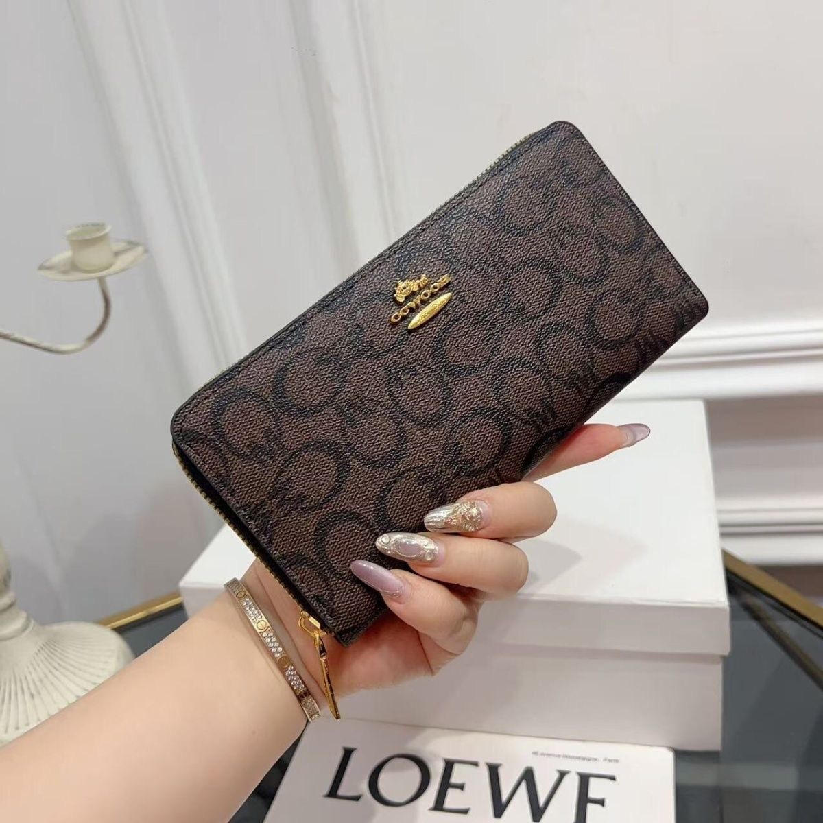 2024 nueva bolsa de tarjetas para mujeres bolsa de teléfono móvil bolsa de mano PU larga bolsa de cambio