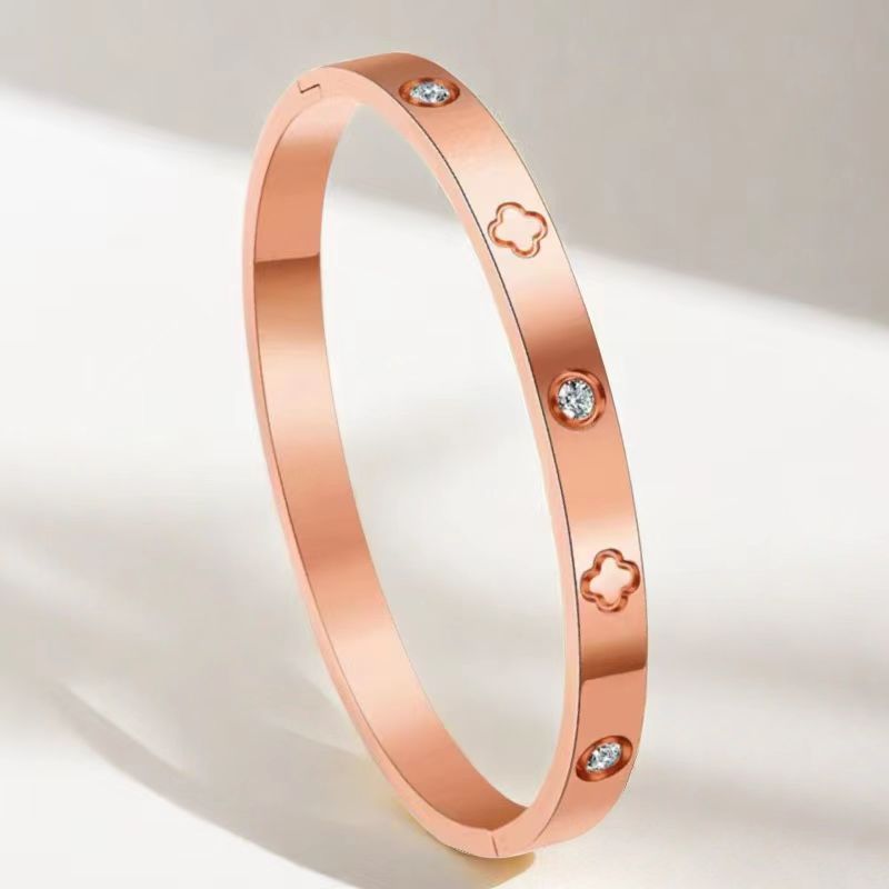 Pulsera de acero de titanio para niñas nicho de sentido de alto grado cielo estrellado no se desvanece Diamante-incrustado exquisito diamante ins estilo completo pulsera de diamantes
