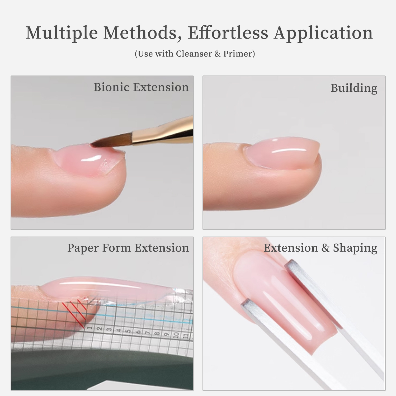 2025 nueva construcción de plástico de cristal de color albaricoque claro extensión de pegamento de nail duradero pegamento de manicura