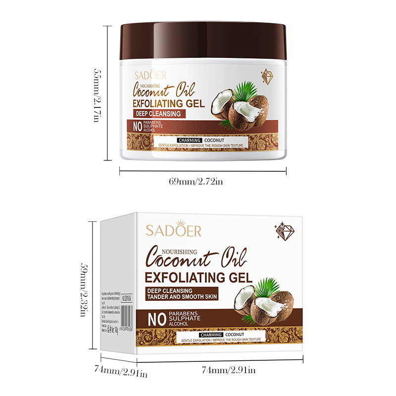 SADOER Gel esfoliante nutriente per la pelle liscia all'olio di cocco_voghion.com