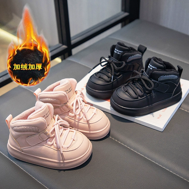 Детские зимние сапоги, непромокаемая зимняя хлопковая обувь для девочек, нескользящая большая хлопковая обувь для мальчиков, большие детские повседневные хлопковые сапоги