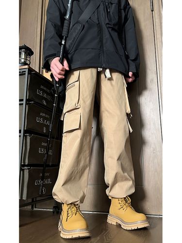 Khaki color men's summer American street climbing pants, spring and autumn fashion, Japanese retro ankle-length work pants
