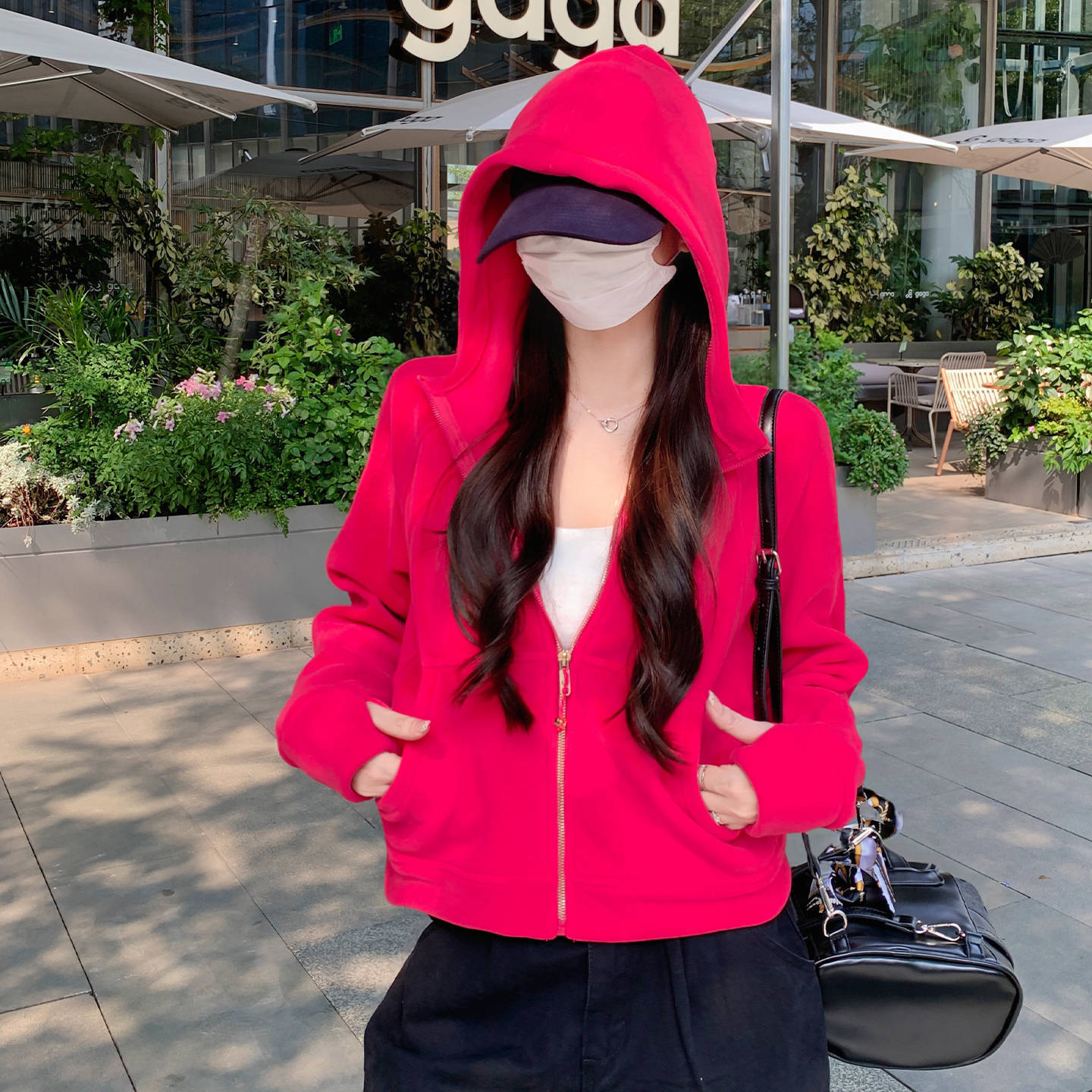 连帽奥摇粒绒卫衣外套女初冬季冲锋衣内胆抓绒衣加绒加厚内搭上衣