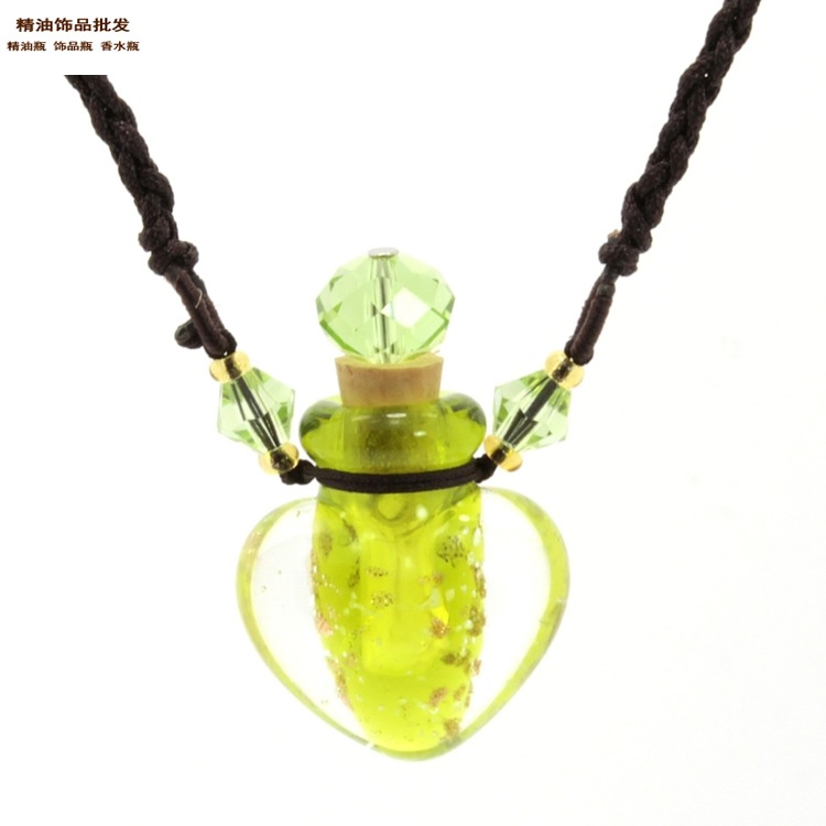精油饰品网草绿色桃心形金沙款妞妞绳项链2.jpg