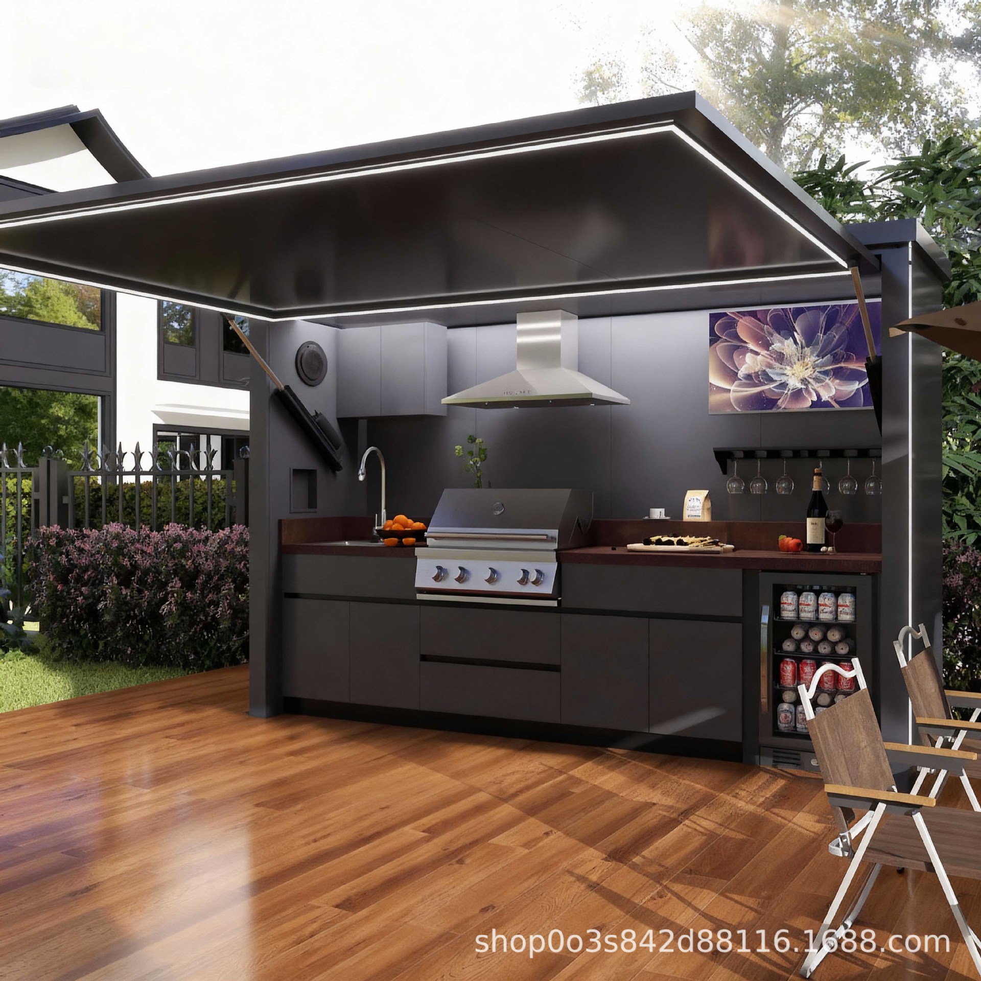 Suministro transfronterizo de cocinas plegables multifuncionales para fiestas al aire libre, hornos exteriores, cocinas móviles integradas con barbacoa, personalizadas