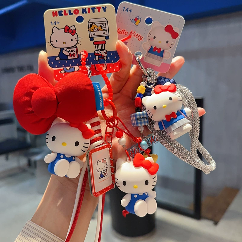 Плюшевый брелок Sanrio Hello Kitty, оригинал, мягкая подвеска 11×7.5 см, коллекционный талисман