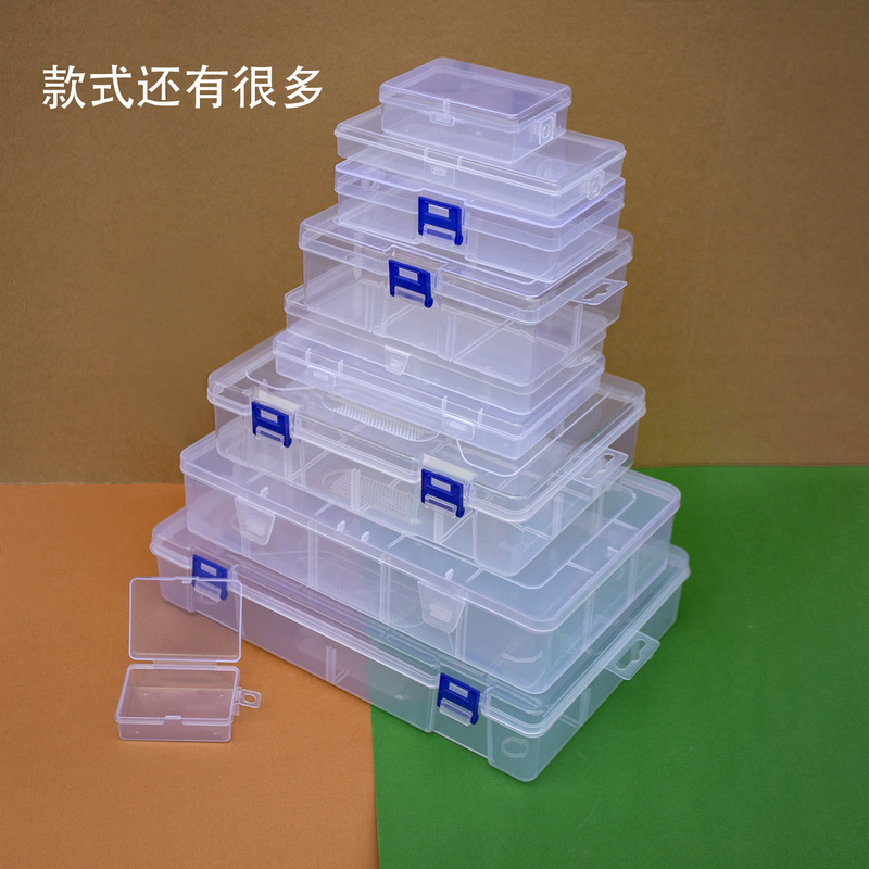 Rectangular Transparent Plastic Stationery Packaging Box Sample Parts and Toys Storage Box with Lid Rectangular Transparent Plastic Stationery Packaging Box Sample Parts and Toys Storage Box with Lid