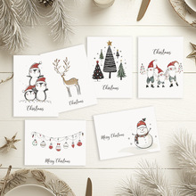 跨境出口圣诞贺卡6款新年快乐christmas可爱文艺范卡片儿工厂直销