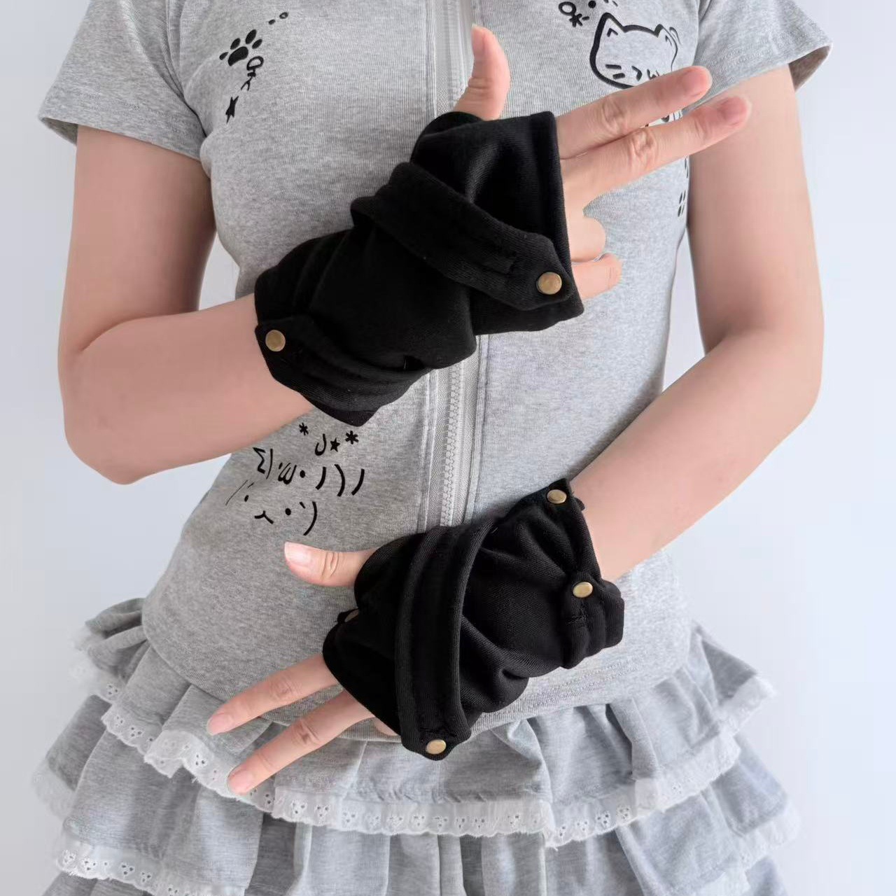 똑딱이 장갑 블랙