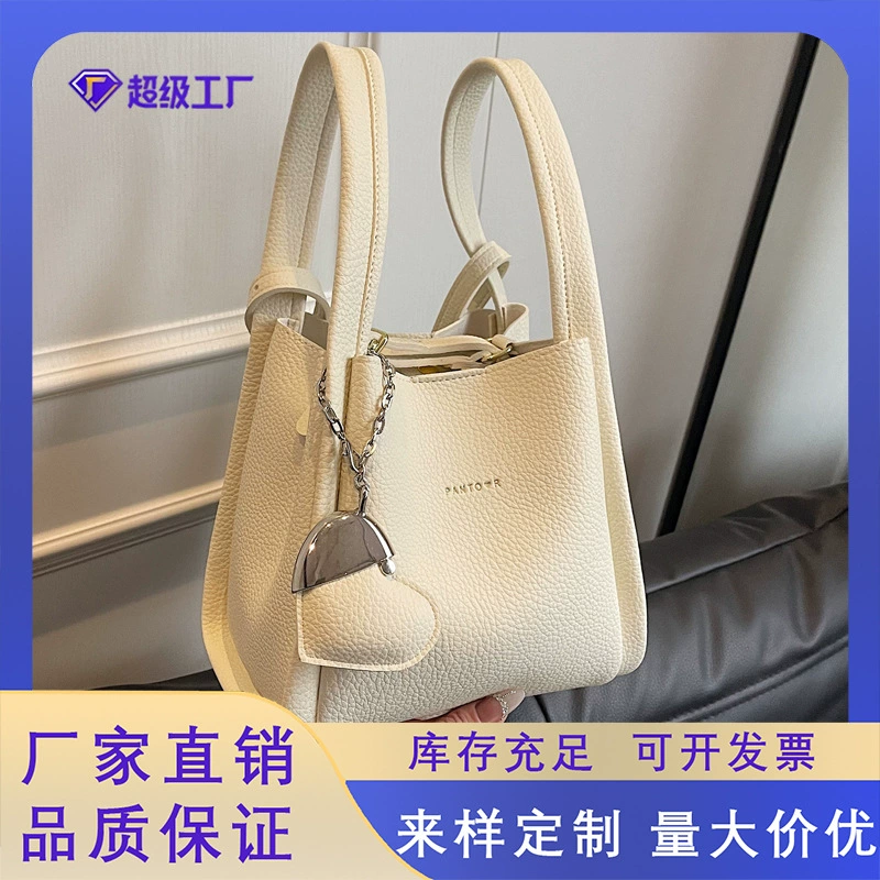 Повседневная минималистичная сумка для ведра для весны 2025 модная сумка на плечо модная текстура для женщин