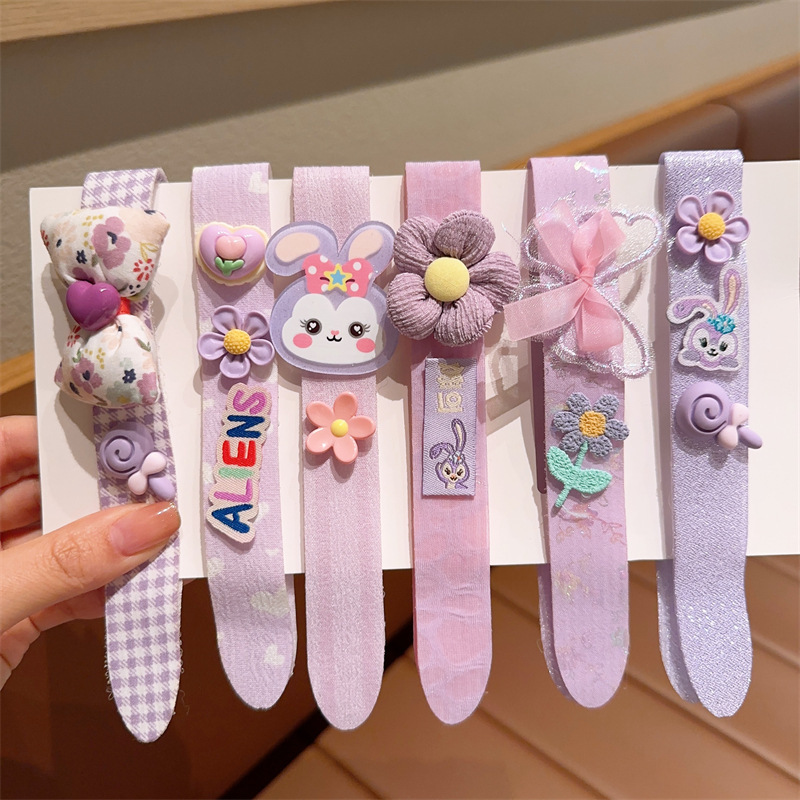 Liuhai pegatinas banda para el cabello roto artefacto bebé de dibujos animados lindo velcro banda para el cabello niña horquilla banda para el cabello accesorios para el cabello
