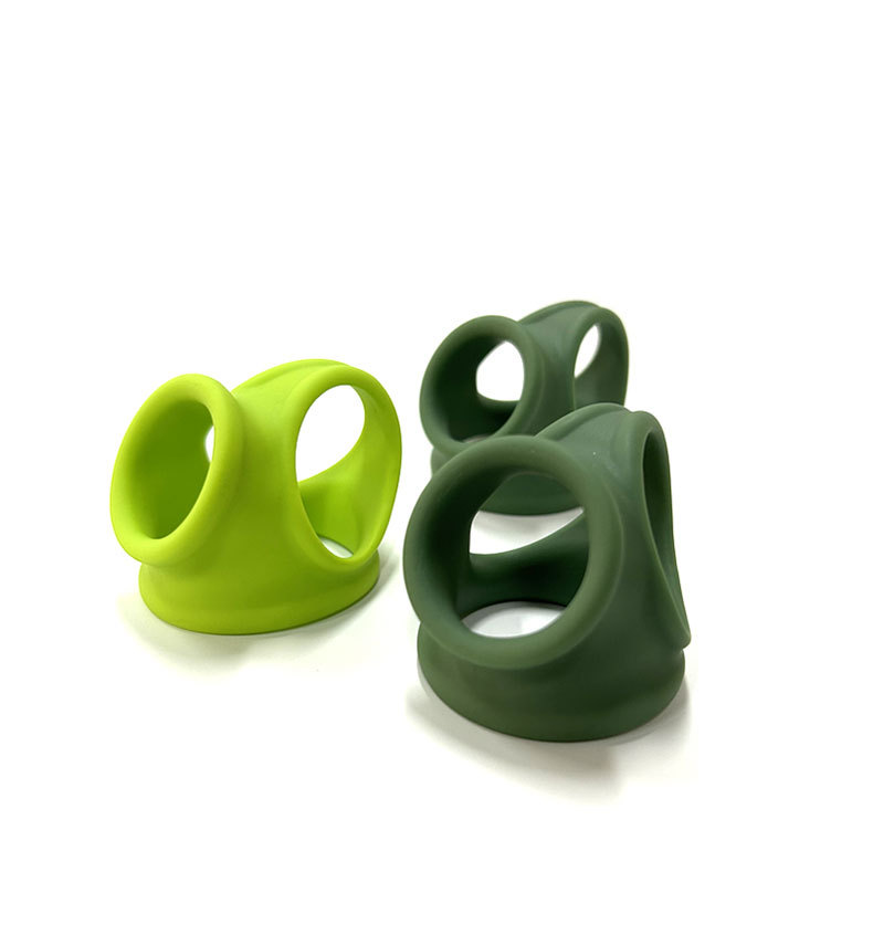 Silicone Chastity Cage Ring with Scrotum Stretcher for Delayed Ejaculation — detail image 4