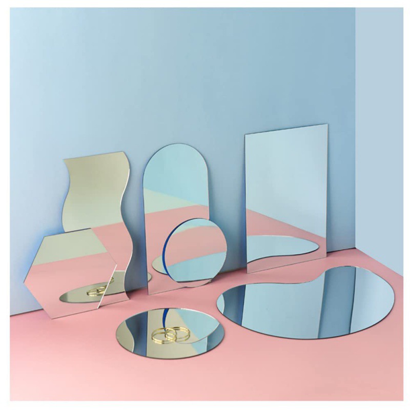 Colgar acrílico espejo reflectante geometría se puede colgar en la pared fondo conjunto de props decorativos espejo de fotografía