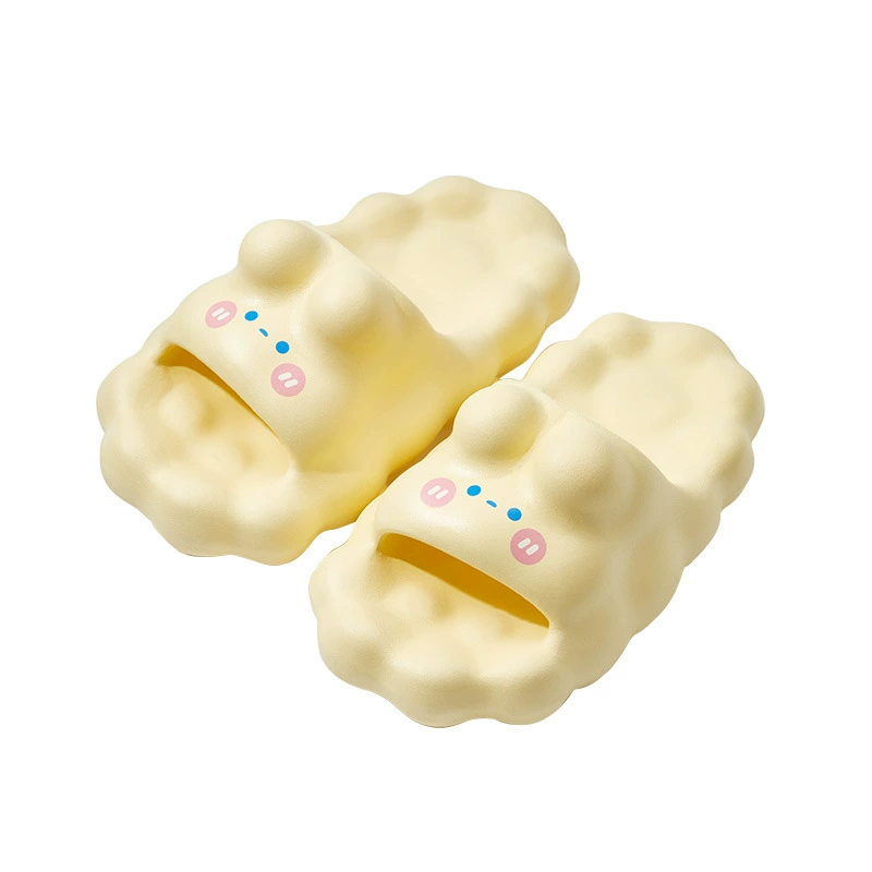 Mesh Slide Slippers, Cute Cloud Rabbit Design, Non-slip, 4 cm Thick Sole