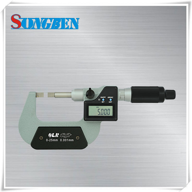 青量电子叶片千分尺A型测头75-100mm高精度245-14-410外径千分尺