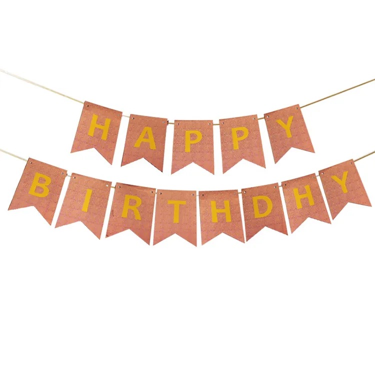 Nuevo cuadrado ojo de gato láser bandera de cola de pez fiesta feliz cumpleaños decoración estampado bandera de tracción bandera de cola de pez colgante