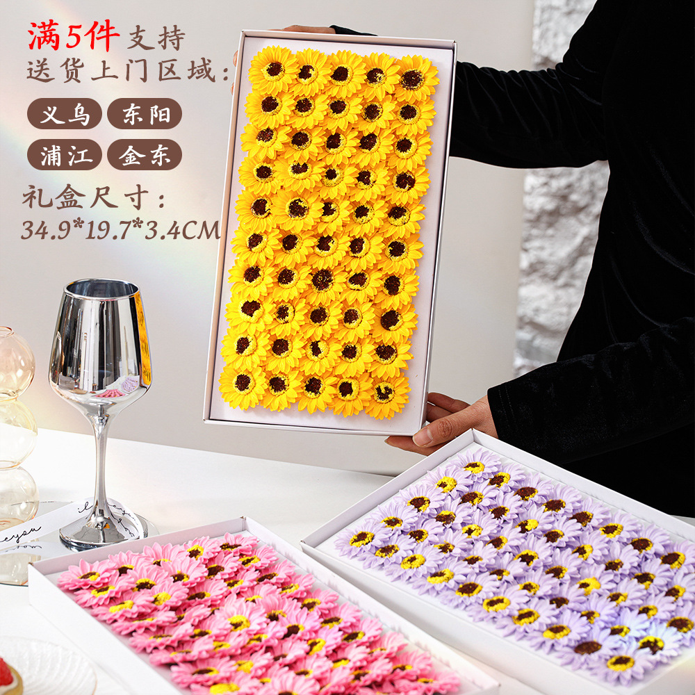 Flores de simulación regalo de mano mini girasoles flor inmortal accesorios de flores falsas al por mayor jabón DIY hecho a mano