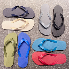 Men's Flat Sandals with Simple and Elegant Design, Fashionable Casual Couple's Summer Plain Color Flat Toe Beach Slippers