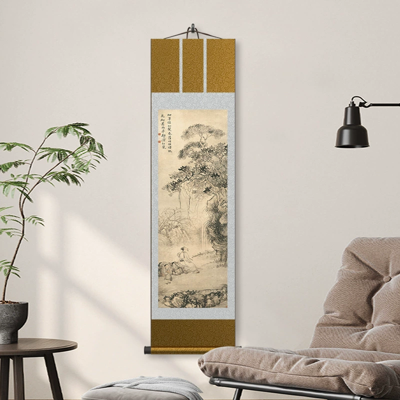 Античный пейзаж Тан Иня картины, Huayan Lan Yingbian Wenjin оригинал настоящий оформленный свиток картина оригинальный репродукция