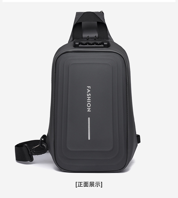 2024 Spring Sports chest backpacks, cross-border wholesale USB charging port bags, men's crossbody bags, fashionable single-shoulder bags undefined