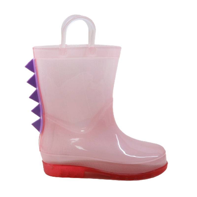 Oem Customized European and American Kidsren's Mid-Tube Jelly Color Pvc Rain Boots for Girls Waterproof Rain Boots Covers Rubber Shoes Rain Boots