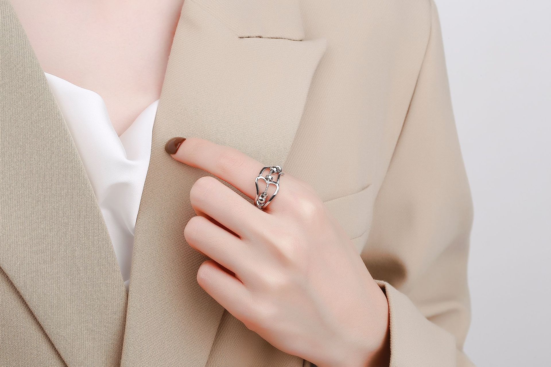 Simple Style Geometric Copper Hollow Out Rings