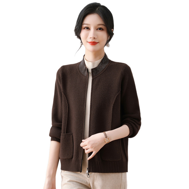 2025新款洋气中老年女装加厚毛衣外套中年妈妈秋装针织上衣服|undefined