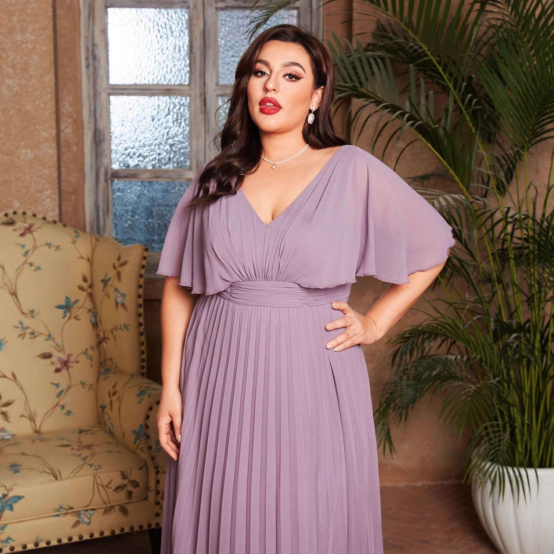 Aliexpress nuevo vestido de chiffon de cuello en V 2026 vestido de baile de alta gama europeo y americano