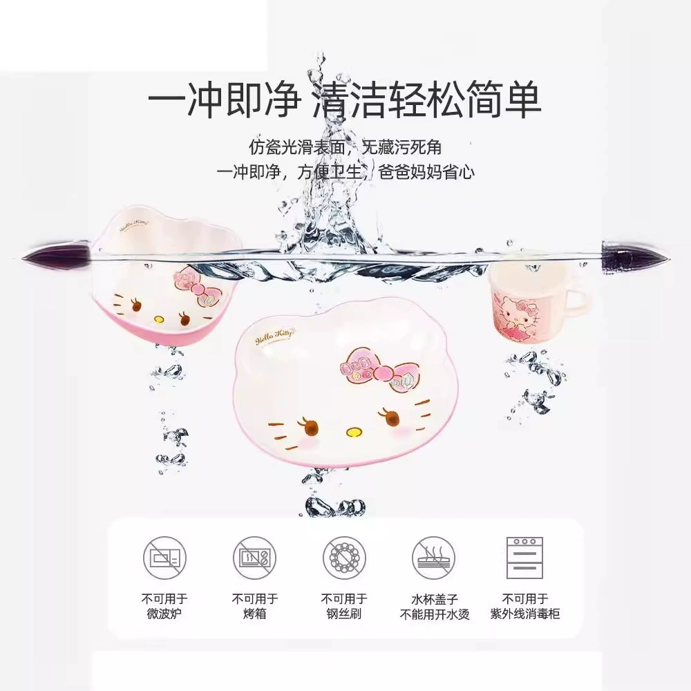 Hello Kitty, детская ложка, милая тарелка для кормления, ударопрочная мультяшная посуда