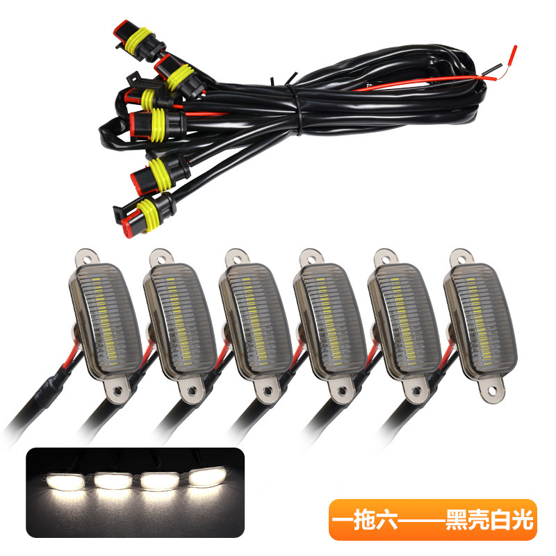 Gündüz işıqları | Mengqin Raptor Grille Small - one-drag-six-black-shell-white-light
