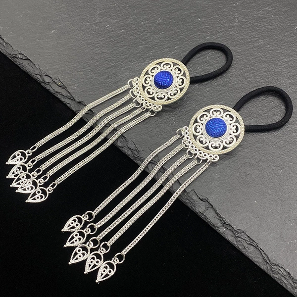 Style 2 bright silver fabric sapphire blue (one price)
