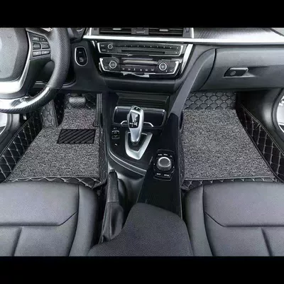 Ayaqaltılar (Kovriklər), Q5L A3L Q3q7 A7A5 Q2q8 - audi-exclusive-remark-model-year-double-layer-black-rice-driver-and-passenger-gray-wear-resistant-carpet-silk