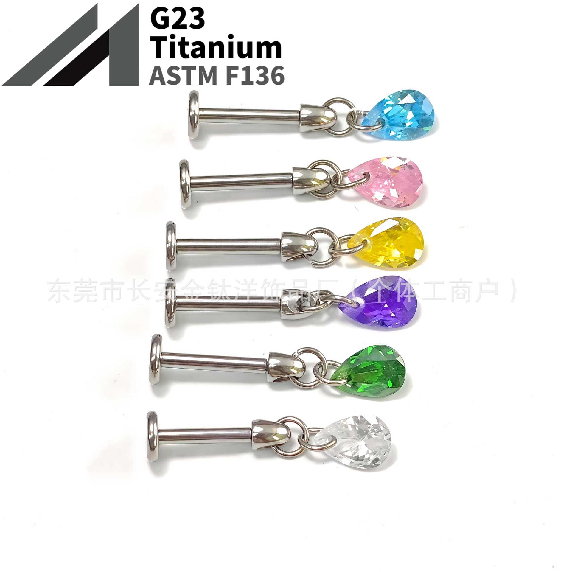 16G labret stud size and finish detail