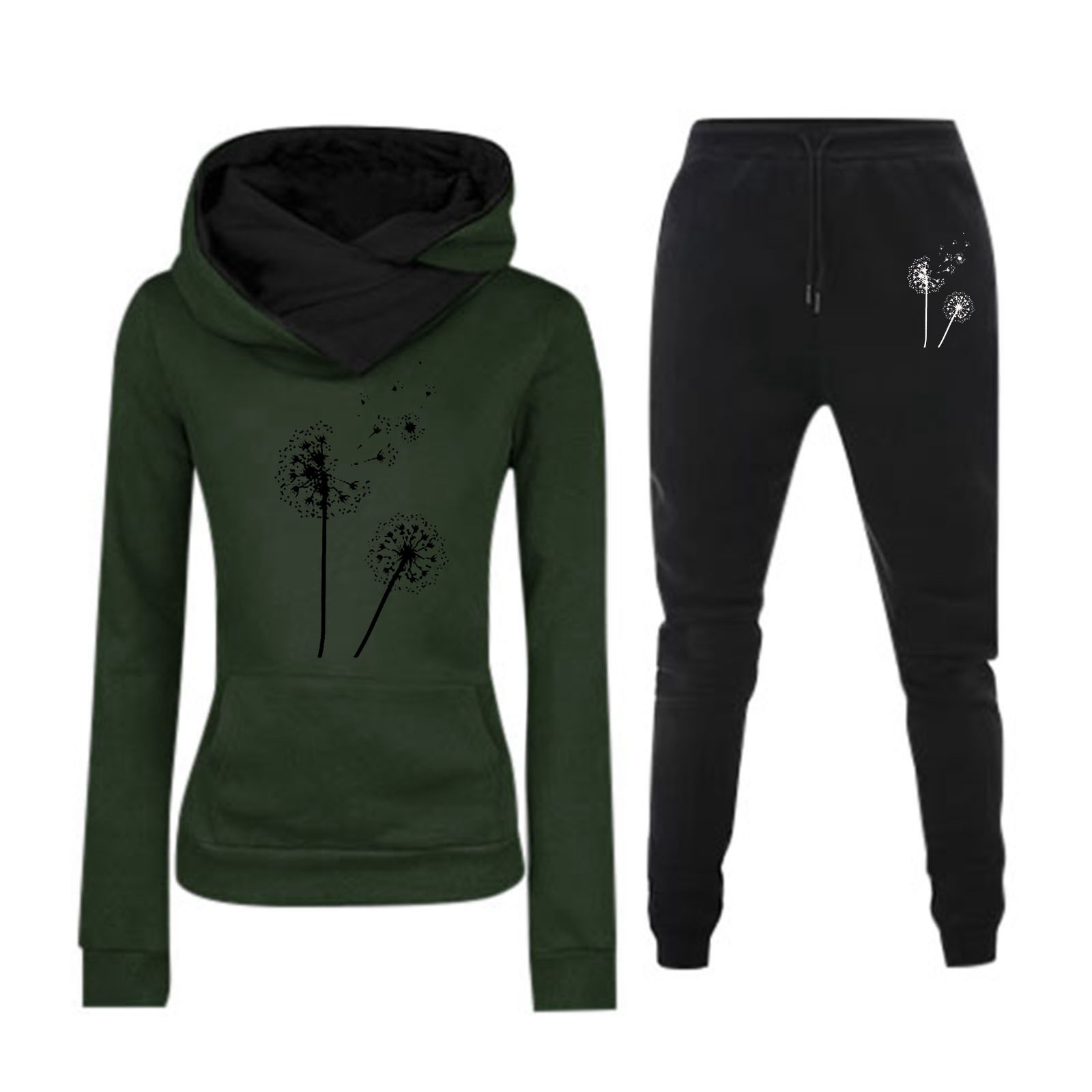 2024 comercio exterior transfronterizo otoño y invierno nuevos pantalones largos ropa de mujer al por mayor con chaqueta deportiva encapuchada de lana