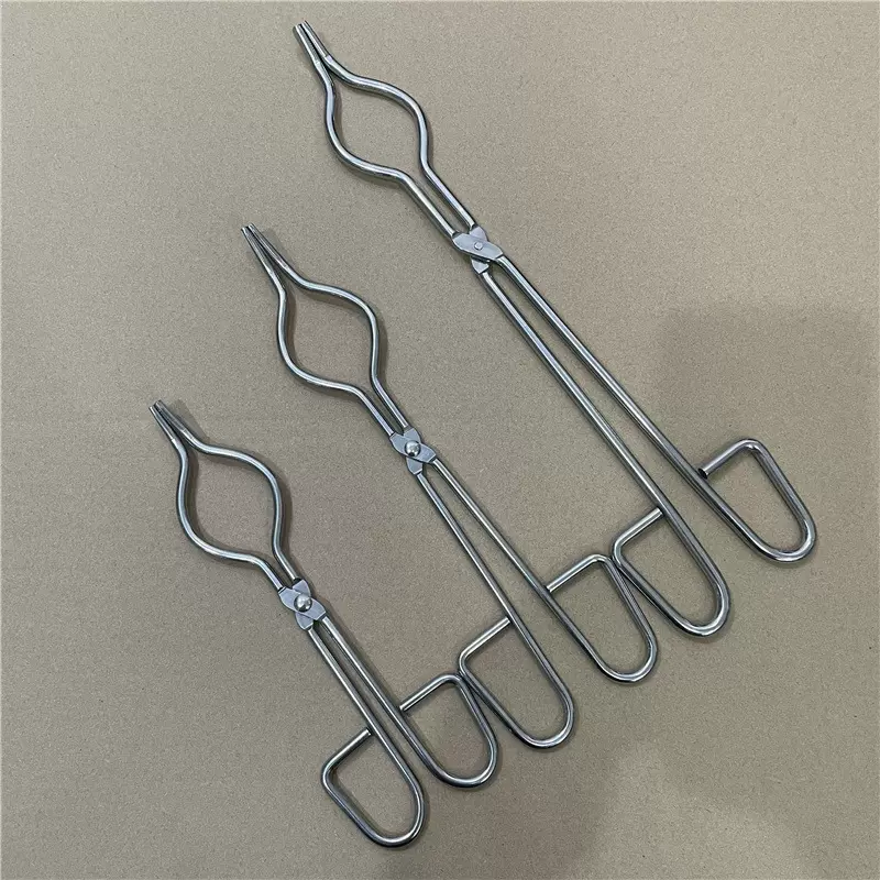 加厚不锈钢坩埚钳实验室坩埚夹克罗米高温陶瓷夹化学烧杯夹火钳